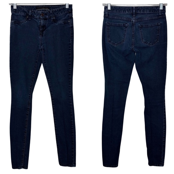 Rich & Skinny Dark Wash Cropped Ankle Low Rise Faux Front Pocket Jeans Size 26 - Picture 1 of 9